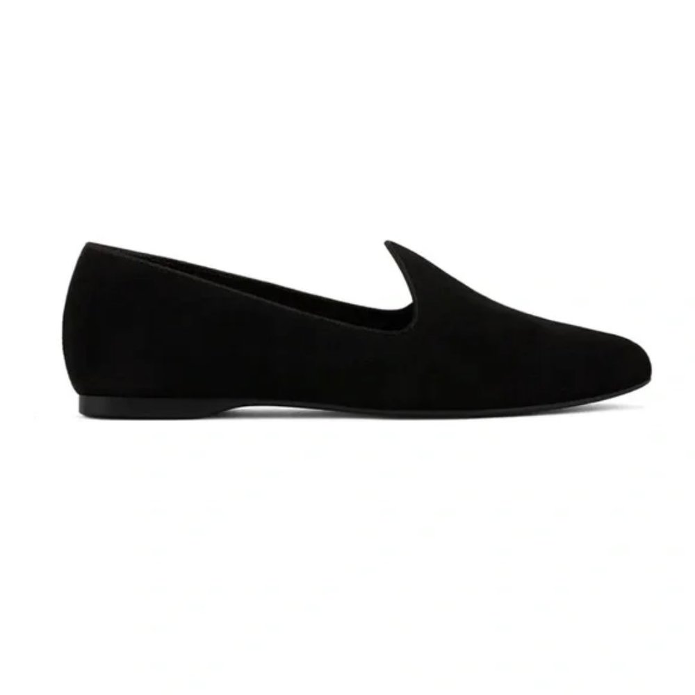 ❌SOLD❌ BIRDIES The Heron Black Velvet Suede Smoking Slipper Flat Slip On 11 - Picture 9 of 9